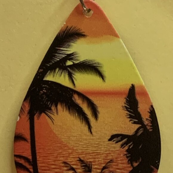 Palm Tree Earring, Tree Earring, Beach Earring, Gift Idea, Sunset Earring, Tree - Picture 4 of 7